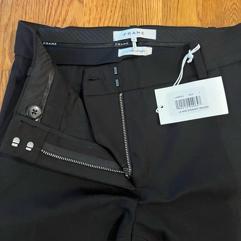 NEW FRAME Le High Straight Trouser Women Noir Black Size 0 - Picture 7 of 14